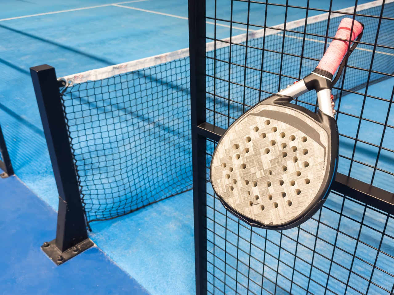 paddle sport on the paddle court, ball, rackets